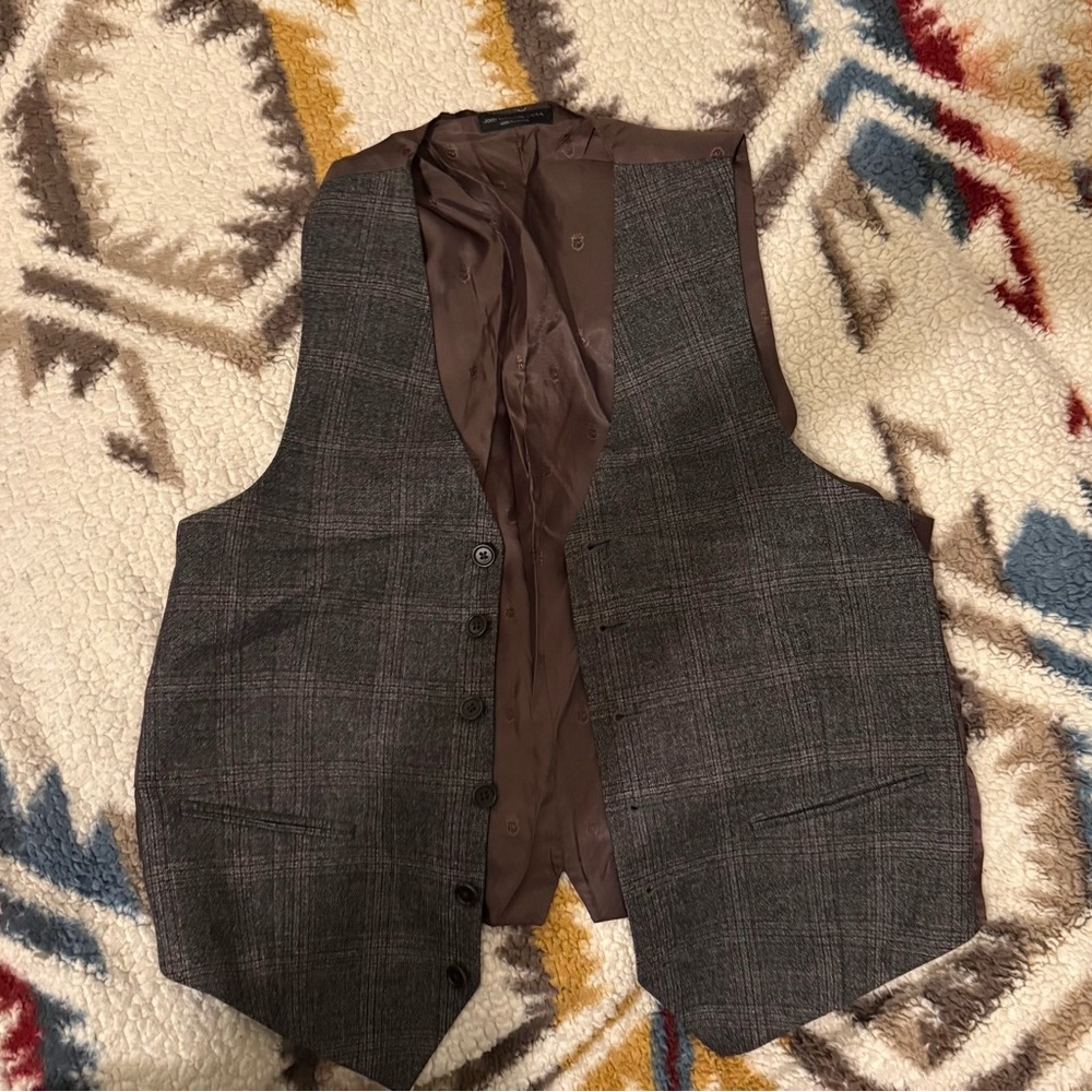 John Varvatos Gray and Brown Men's Vest